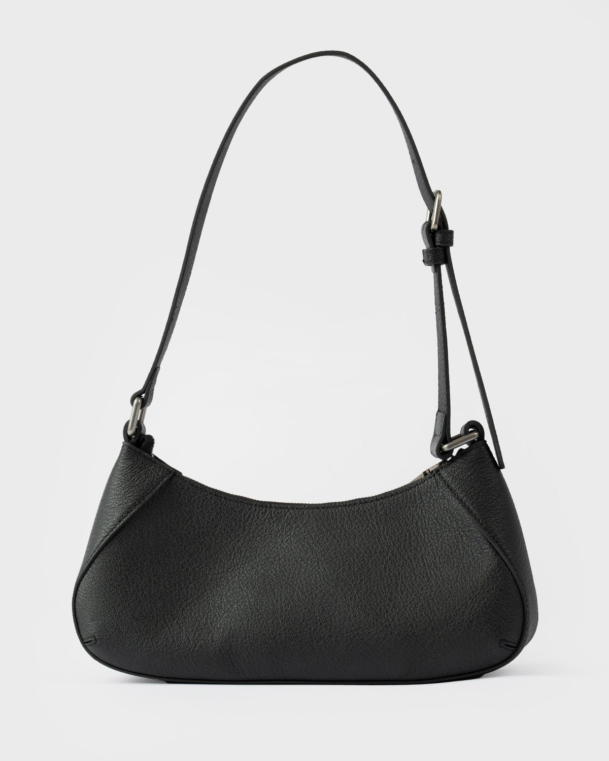 Cartera Rusty R Dot Buckle Leather Bag* Black
