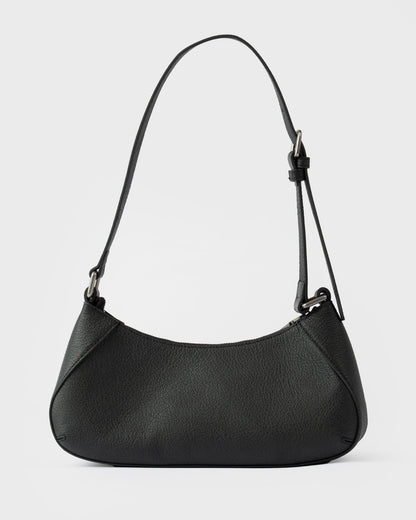 Cartera Rusty R Dot Buckle Leather Bag* Black