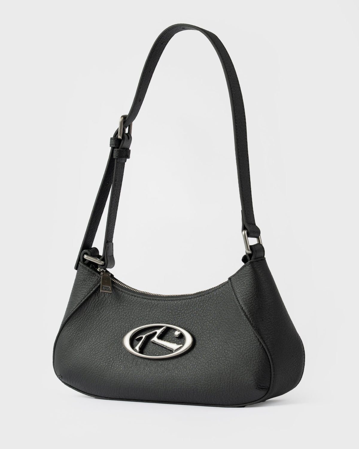 Cartera Rusty R Dot Buckle Leather Bag* Black