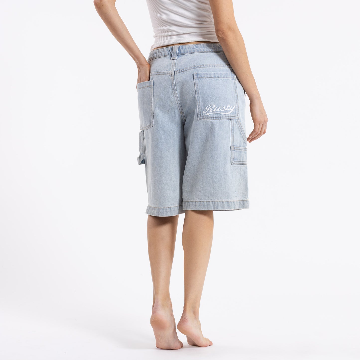 Bermuda Rusty Billie Low Rise Carpenter Jort Ld Sky