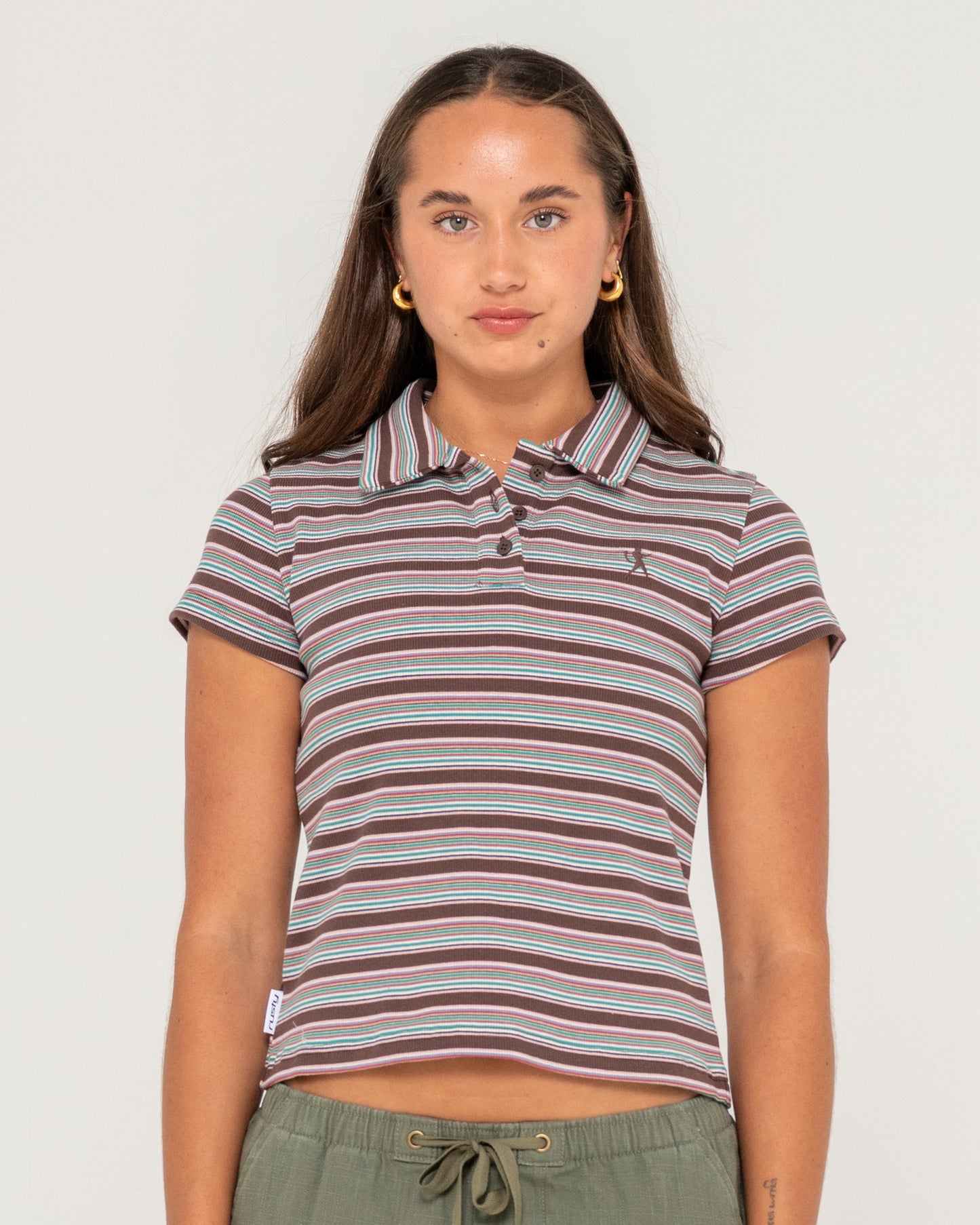 Remera Mc Rusty Blazed Stripe Baby Polo Tee Ld Multi Stripe