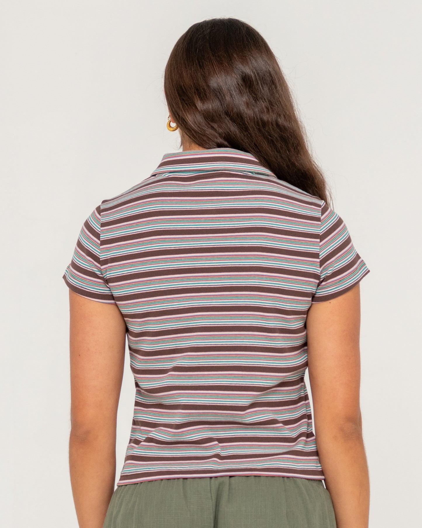Remera Mc Rusty Blazed Stripe Baby Polo Tee Ld Multi Stripe