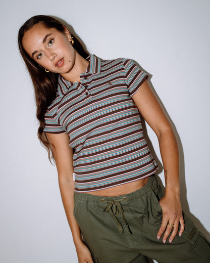 Remera Mc Rusty Blazed Stripe Baby Polo Tee Ld Multi Stripe