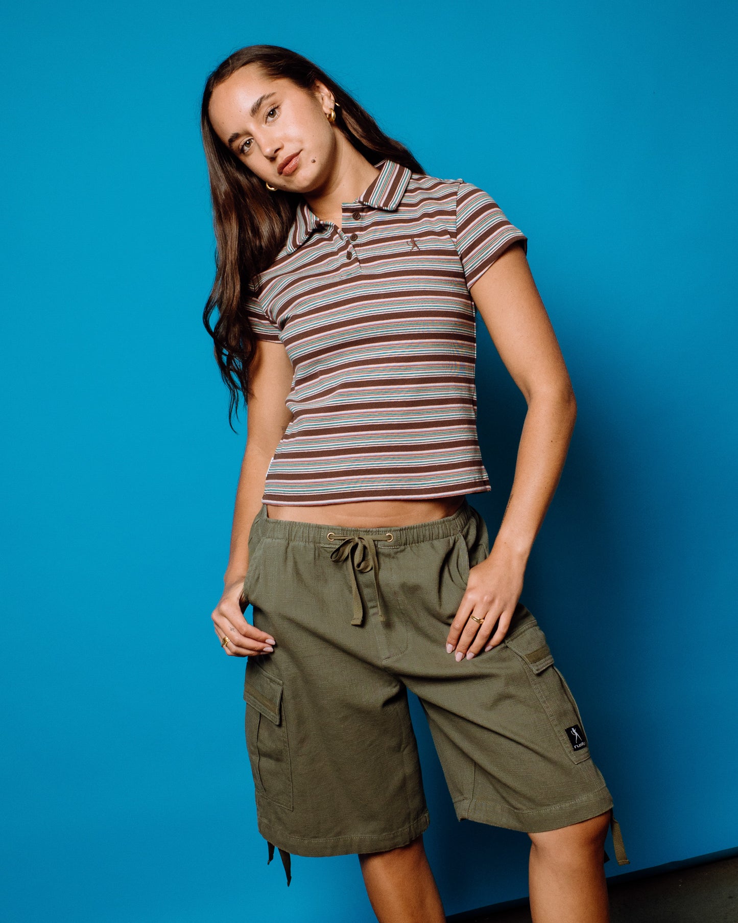 Remera Mc Rusty Blazed Stripe Baby Polo Tee Ld Multi Stripe