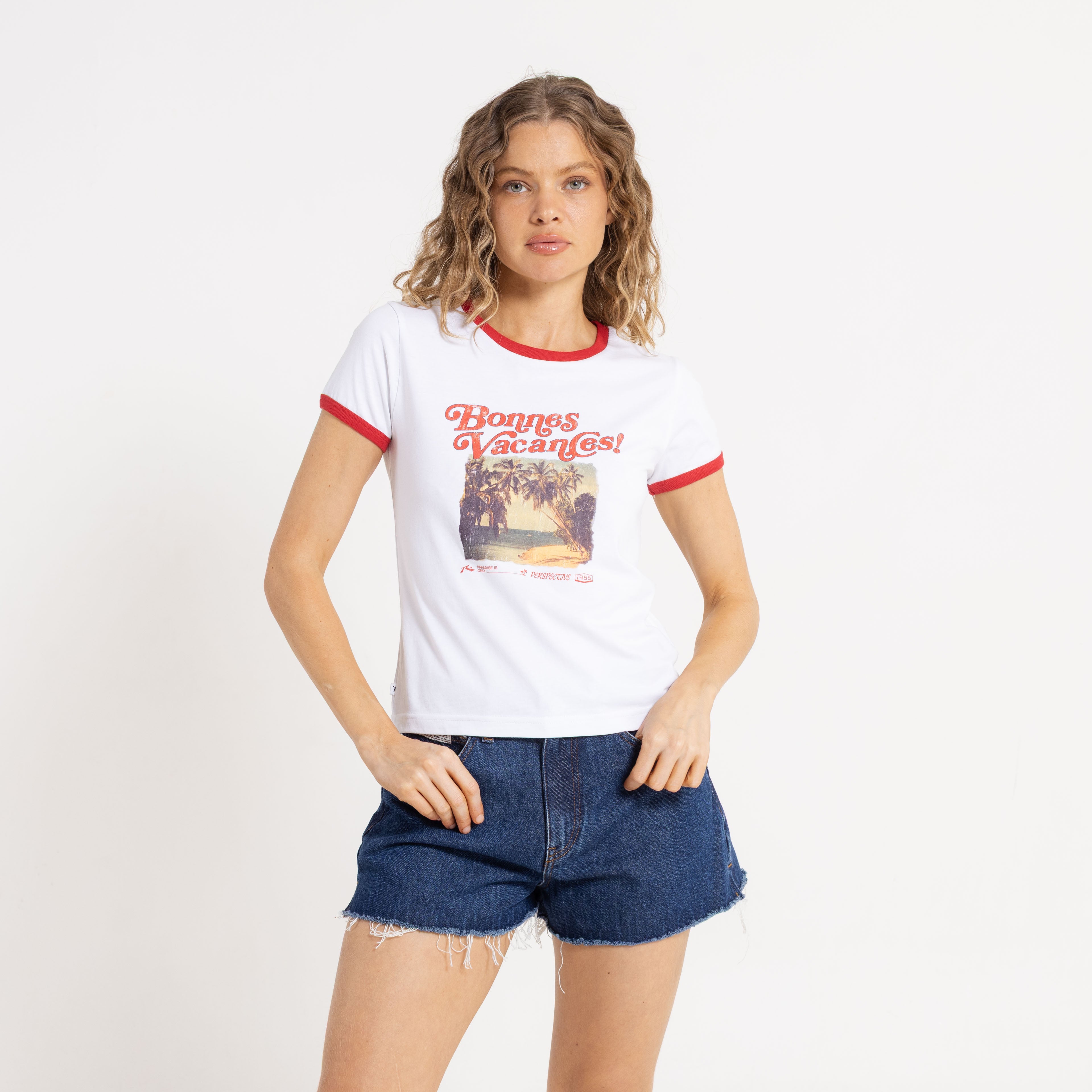 Remera Mc Rusty Bonnes Vacances Ringer Skimmer Tee Ld Snow White