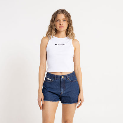 Musculosa Rusty Brand Racer Tank Ld White