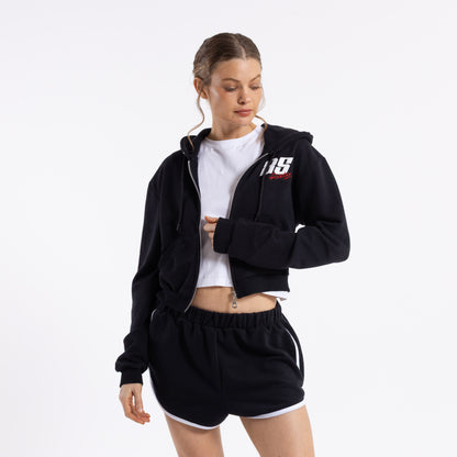 Campera Canguro Rusty Bronson Crop Ziphood Ld Black