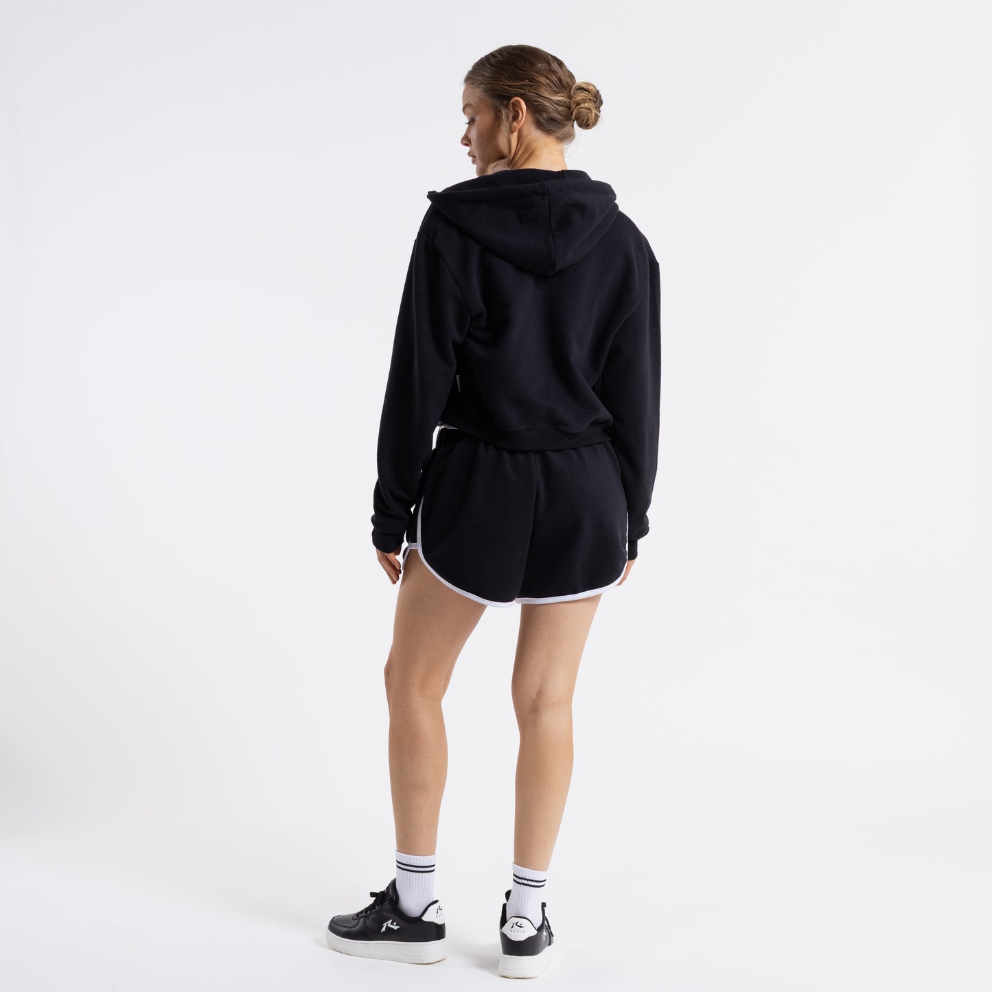 Campera Canguro Rusty Bronson Crop Ziphood Ld Black