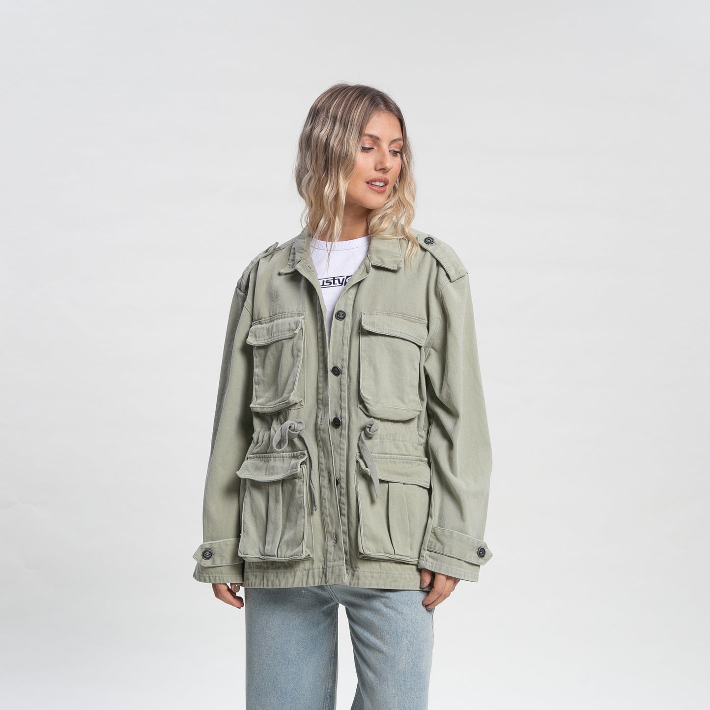 Campera Liviana Rusty Brooks Safari Washed Army