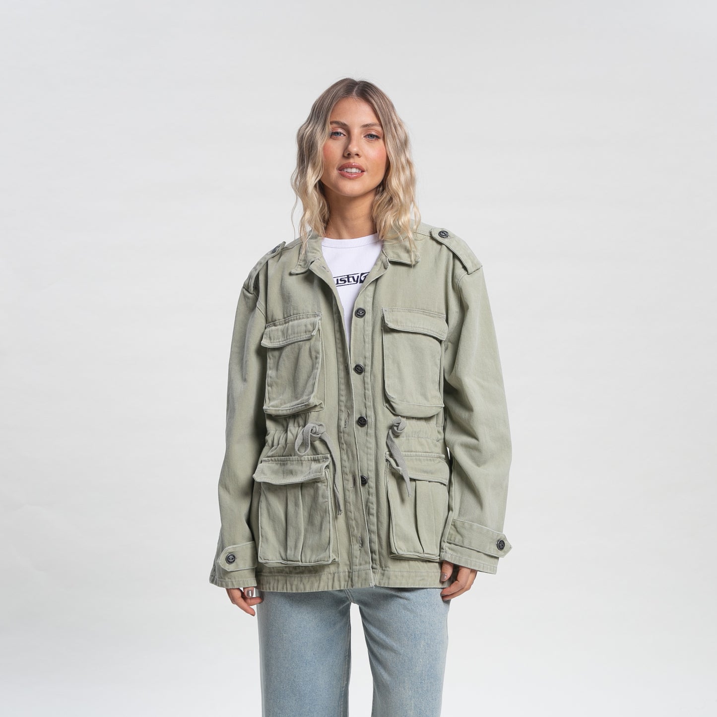 Campera Liviana Rusty Brooks Safari Washed Army