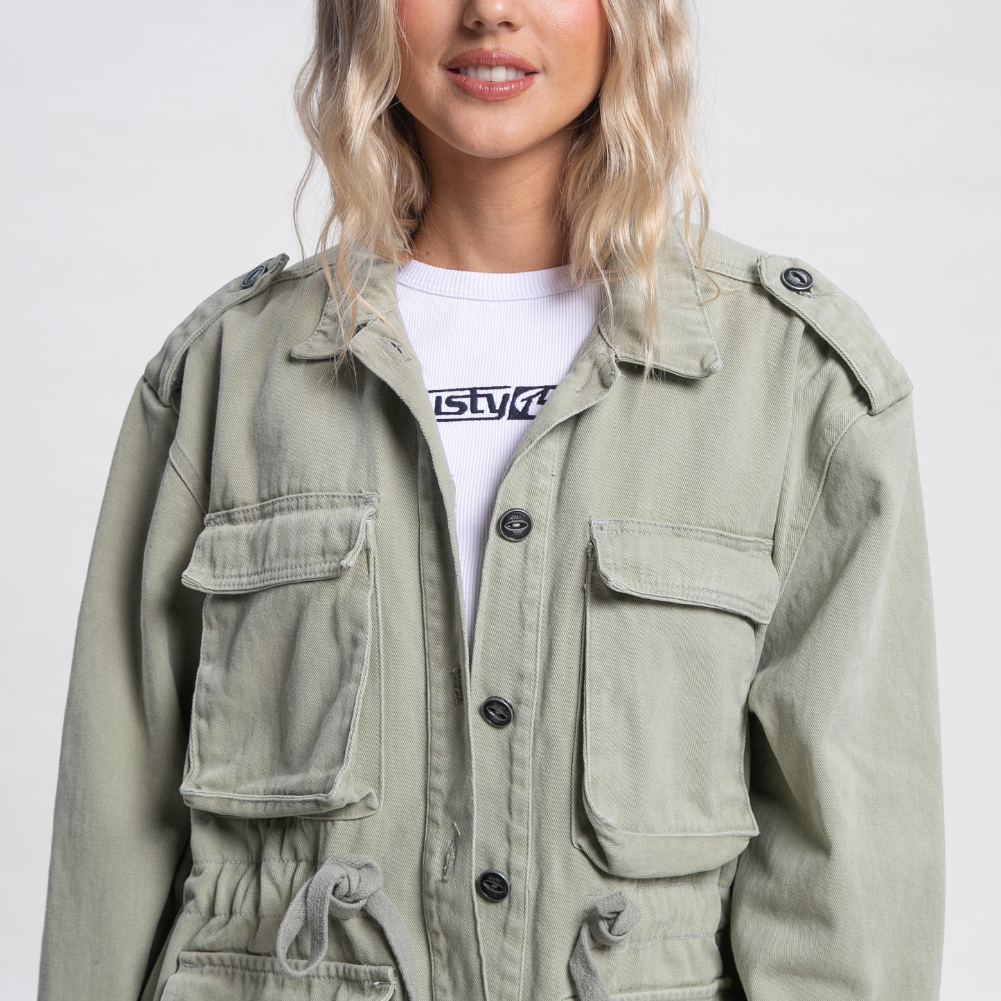 Campera Liviana Rusty Brooks Safari Washed Army
