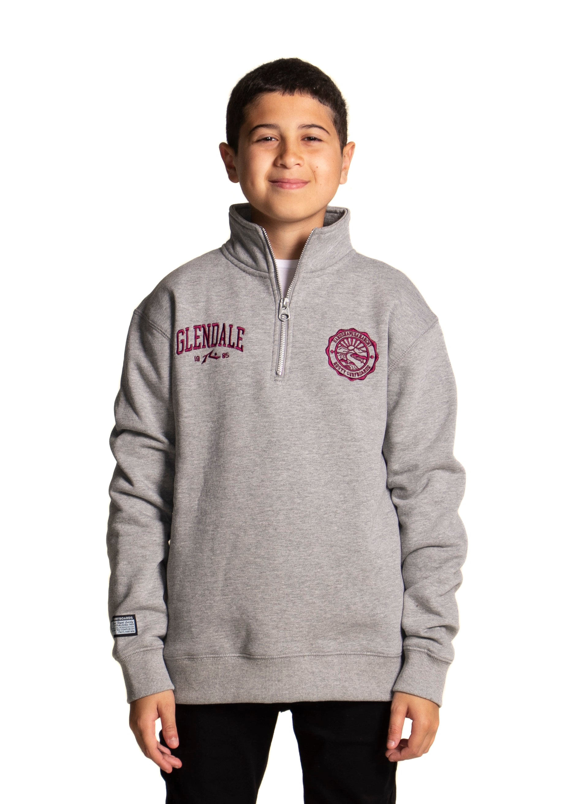 buzo_rusty_glendale_1_4_zip_crew_jr_gris_melange#GM#GRIS MELANGE