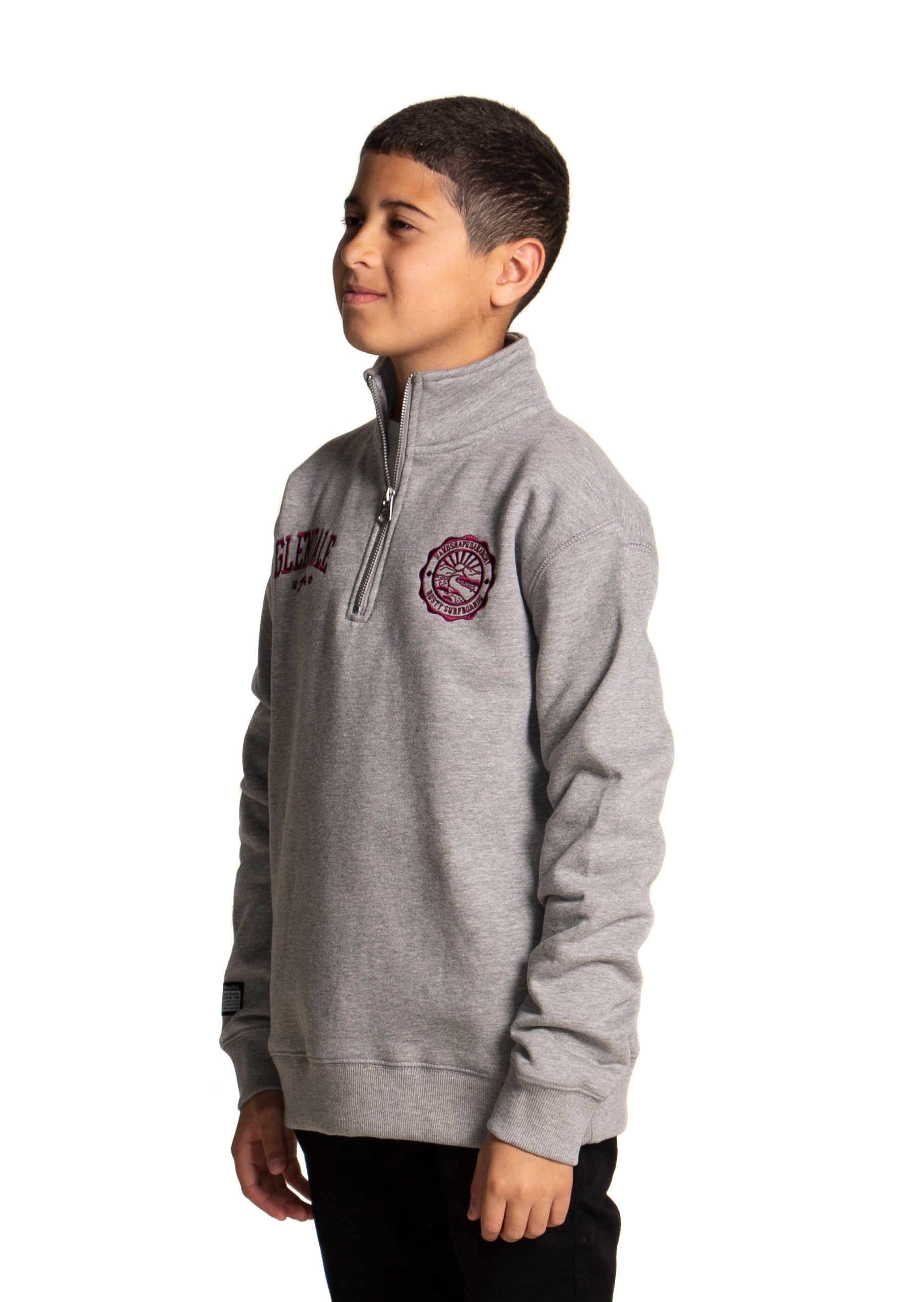 buzo_rusty_glendale_1_4_zip_crew_jr_gris_melange#GM#GRIS MELANGE