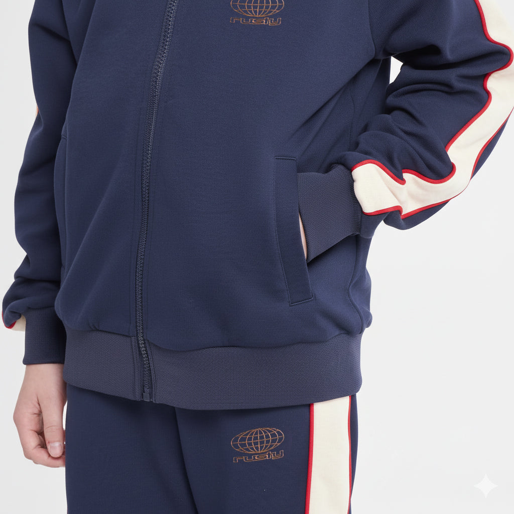 Campera canguro Rusty Lykke Zip Hood Jr Navy