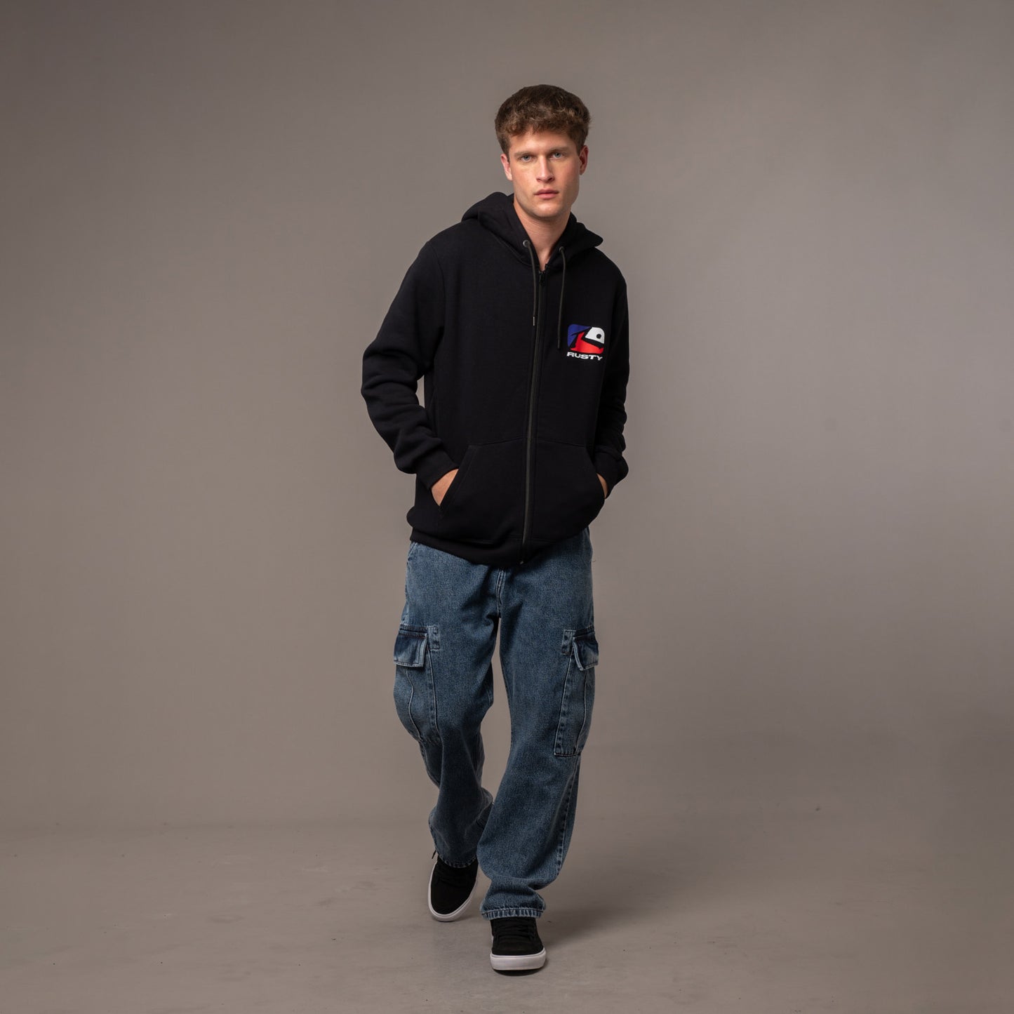 Campera Canguro Rusty Phenom Black