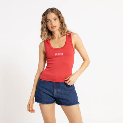 Musculosa Rusty Cassian Ribbed Scoop Neck Singlet Ld Salsa