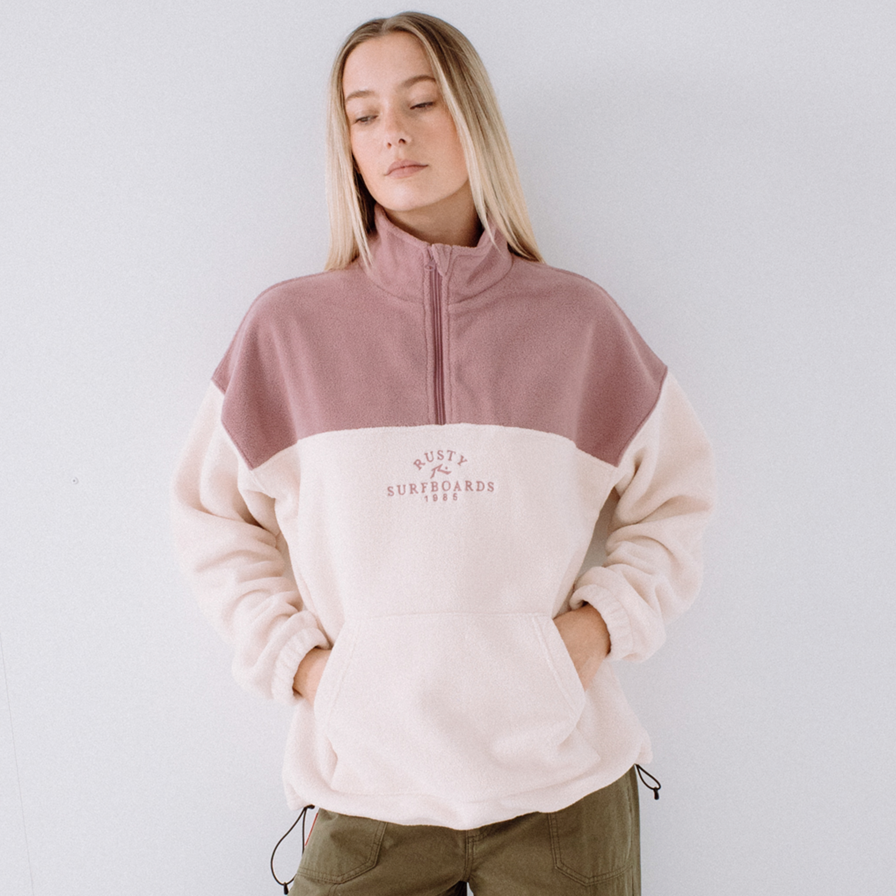 Campera Liviana Rusty Central Division Crew Polar Fleece* Pink A Boo