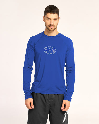 Rashie Rusty Charge Ls Tee Uv50 Royal Blue