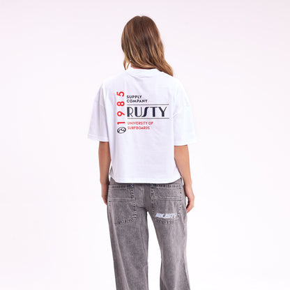 Remera Mc Rusty Chixy Crop Boxy Fit Tee Ld White