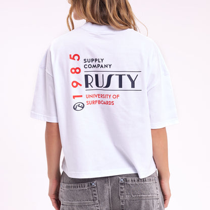 Remera Mc Rusty Chixy Crop Boxy Fit Tee Ld White