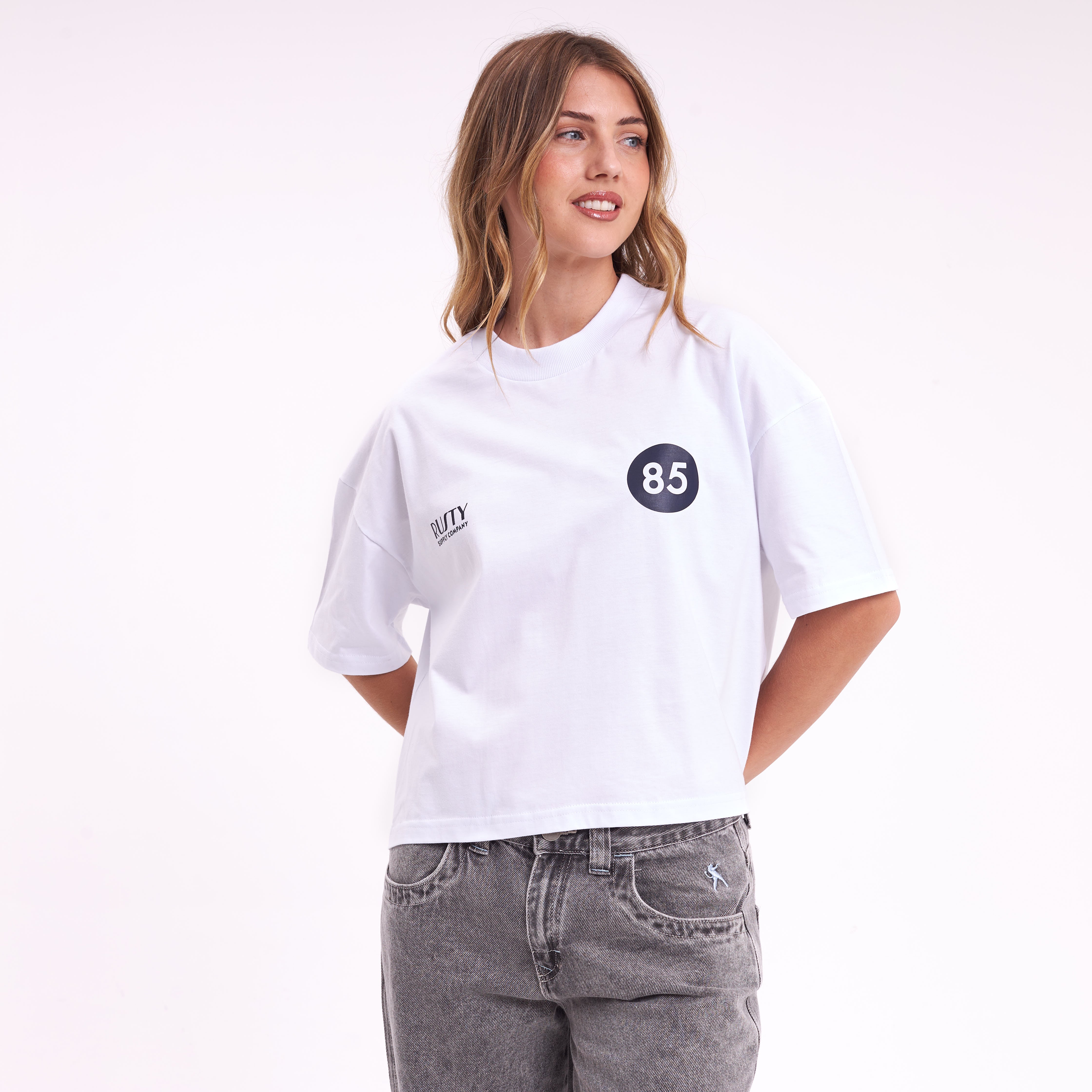 Remera Mc Rusty Chixy Crop Boxy Fit Tee Ld White