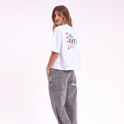 Remera Mc Rusty Chixy Crop Boxy Fit Tee Ld White
