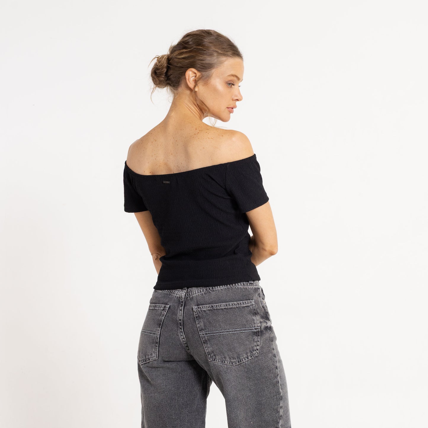 Fashion Top Rusty Ciao Bella Off Shoulder Top Ld Black