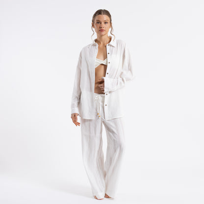 Camisa Mc Rusty Cici Sheer Overshirt Ld Off White