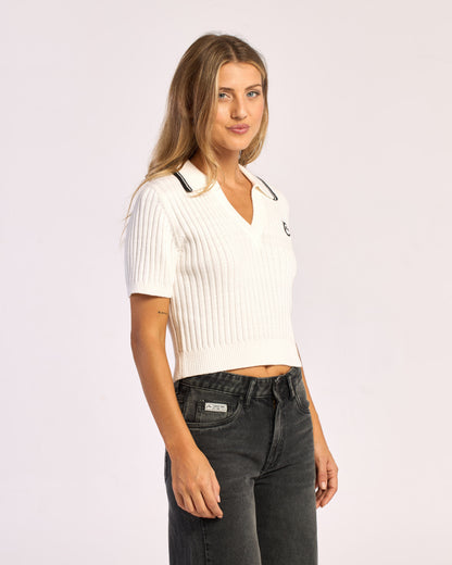 Sweater Rusty Posh Girl Knitted S/S Top Cream/Black