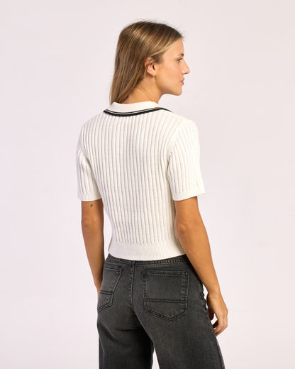Sweater Rusty Posh Girl Knitted S/S Top Cream/Black