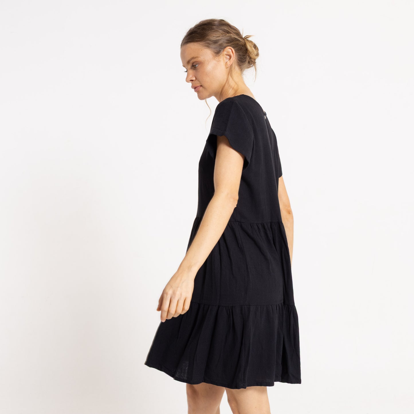Vestido Rusty Clumsy V Neck Dress Ld Black
