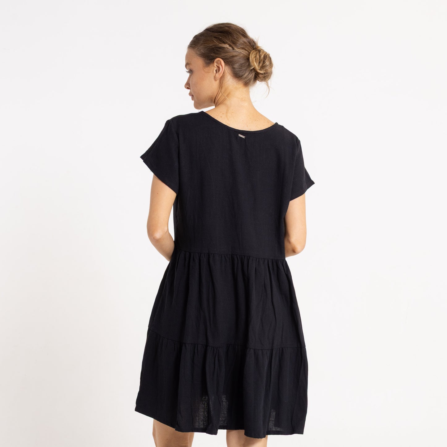 Vestido Rusty Clumsy V Neck Dress Ld Black