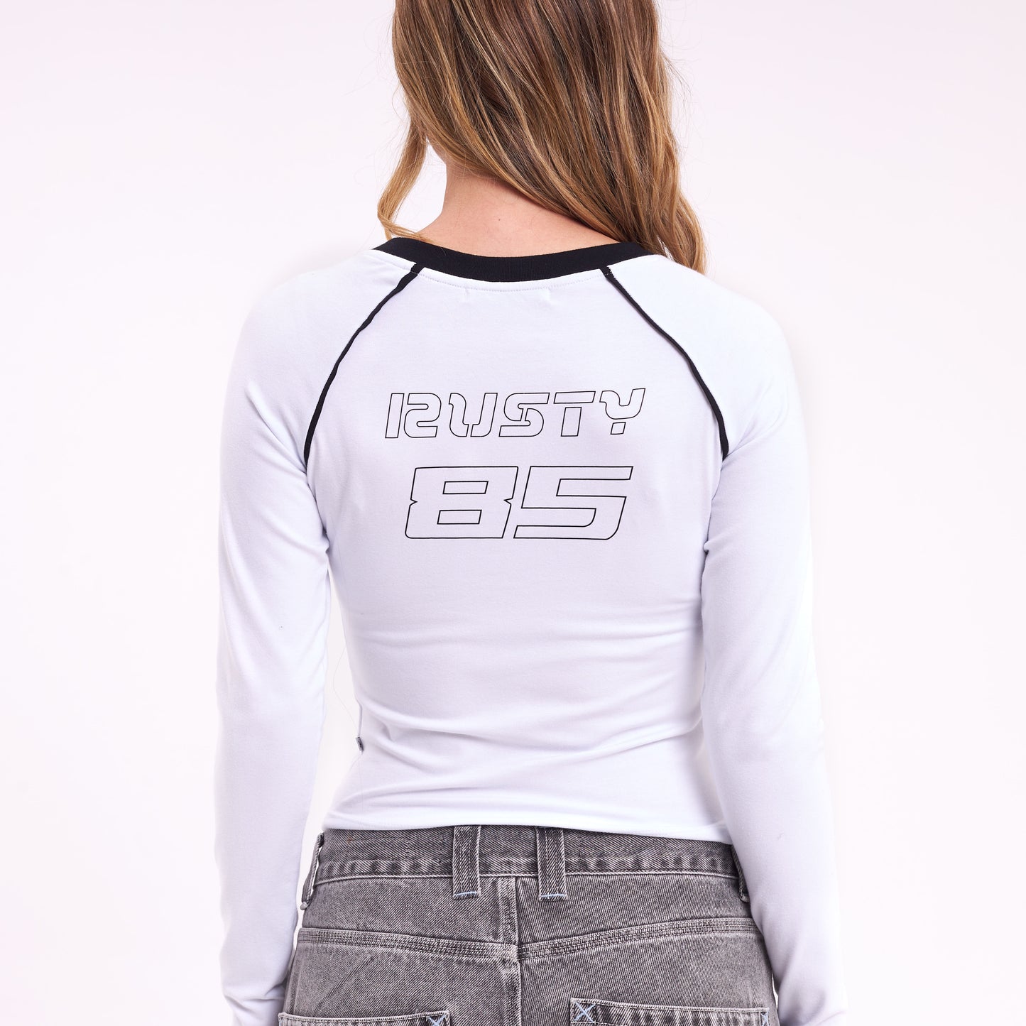 Remera Ml Rusty College Drop Out Raglan Skimmer Ls Tee White