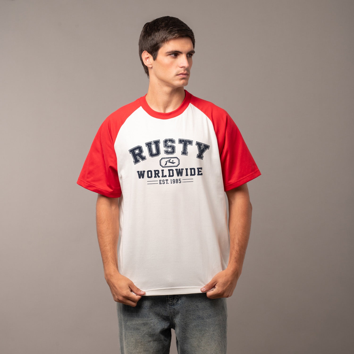 Remera Rusty Collegiate Swaglan Off White