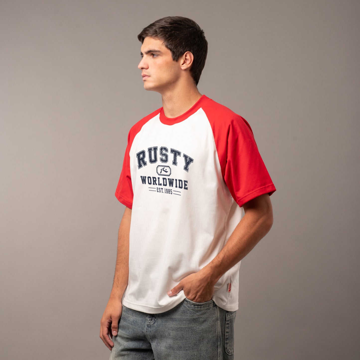 Remera Rusty Collegiate Swaglan Off White