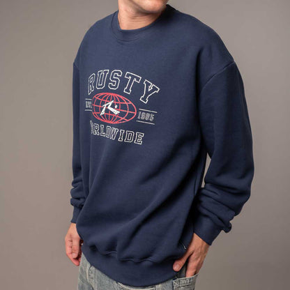 Buzo Rusty Collegiate Worldwide Megabig Navy Blue