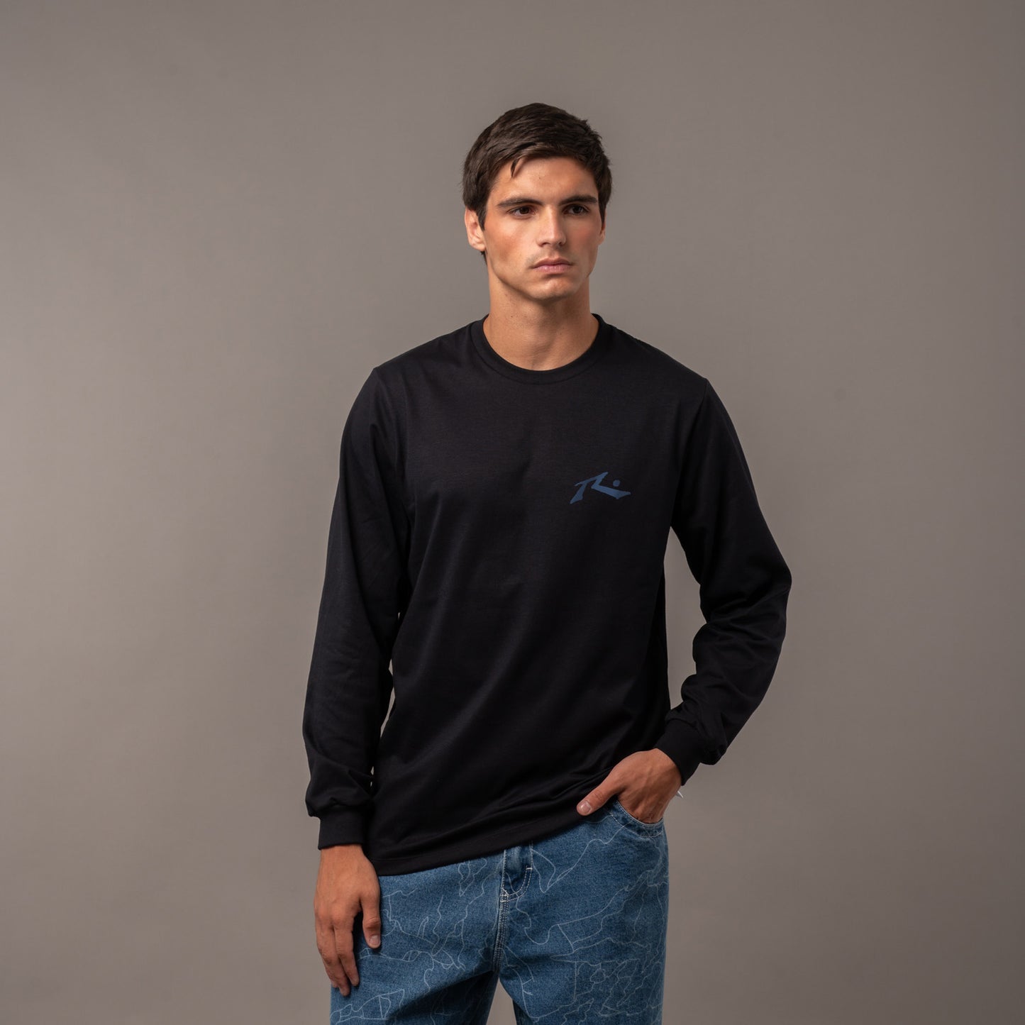 Remera Rusty Competition Ls Black/Atlantic Blue