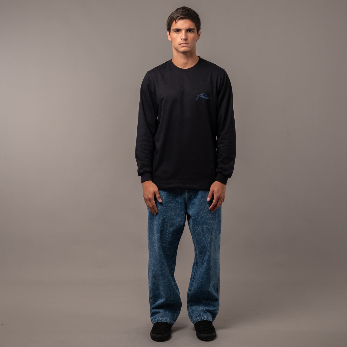 Remera Rusty Competition Ls Black/Atlantic Blue