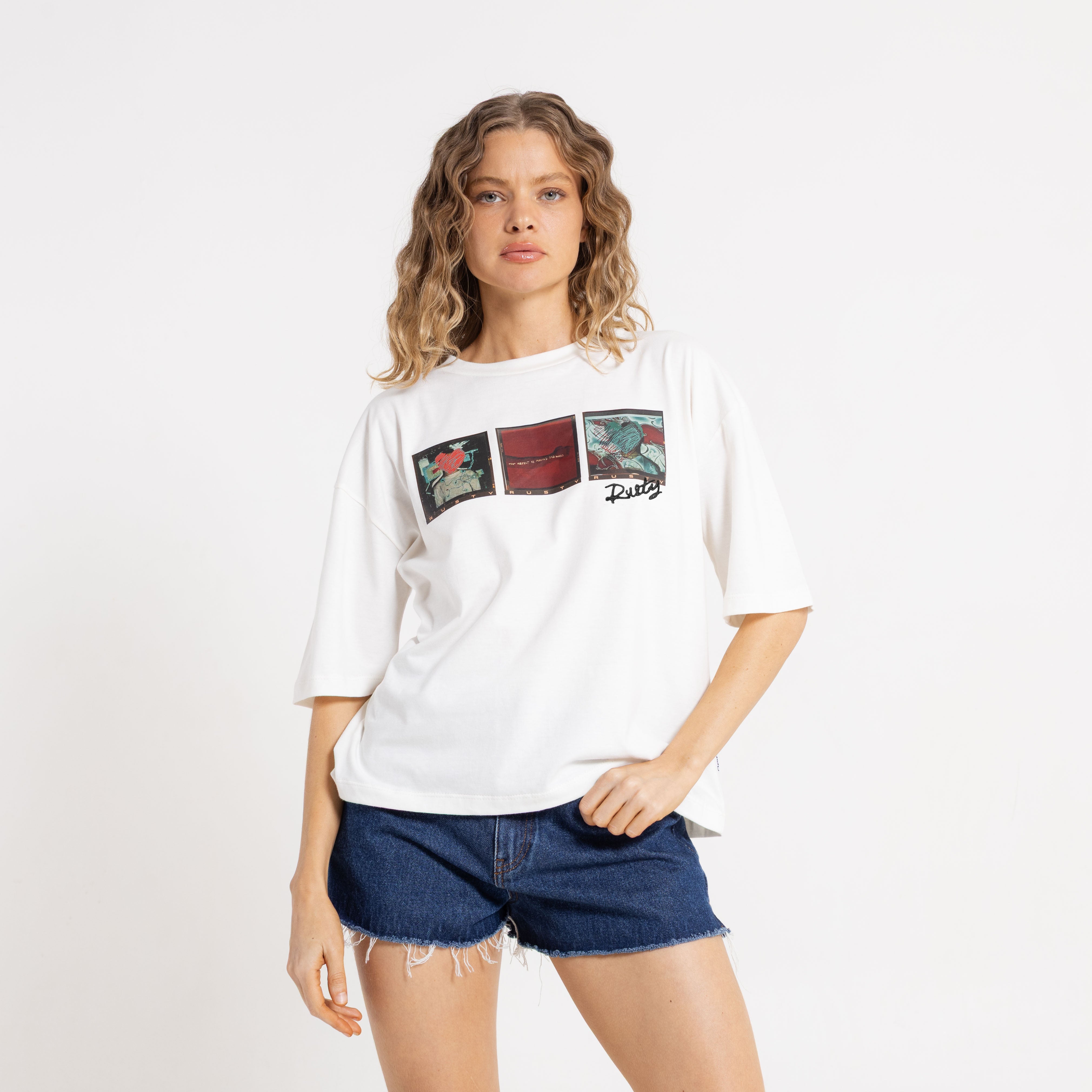Remera Mc Rusty Crossroads Oversize Tee Ld Snow White