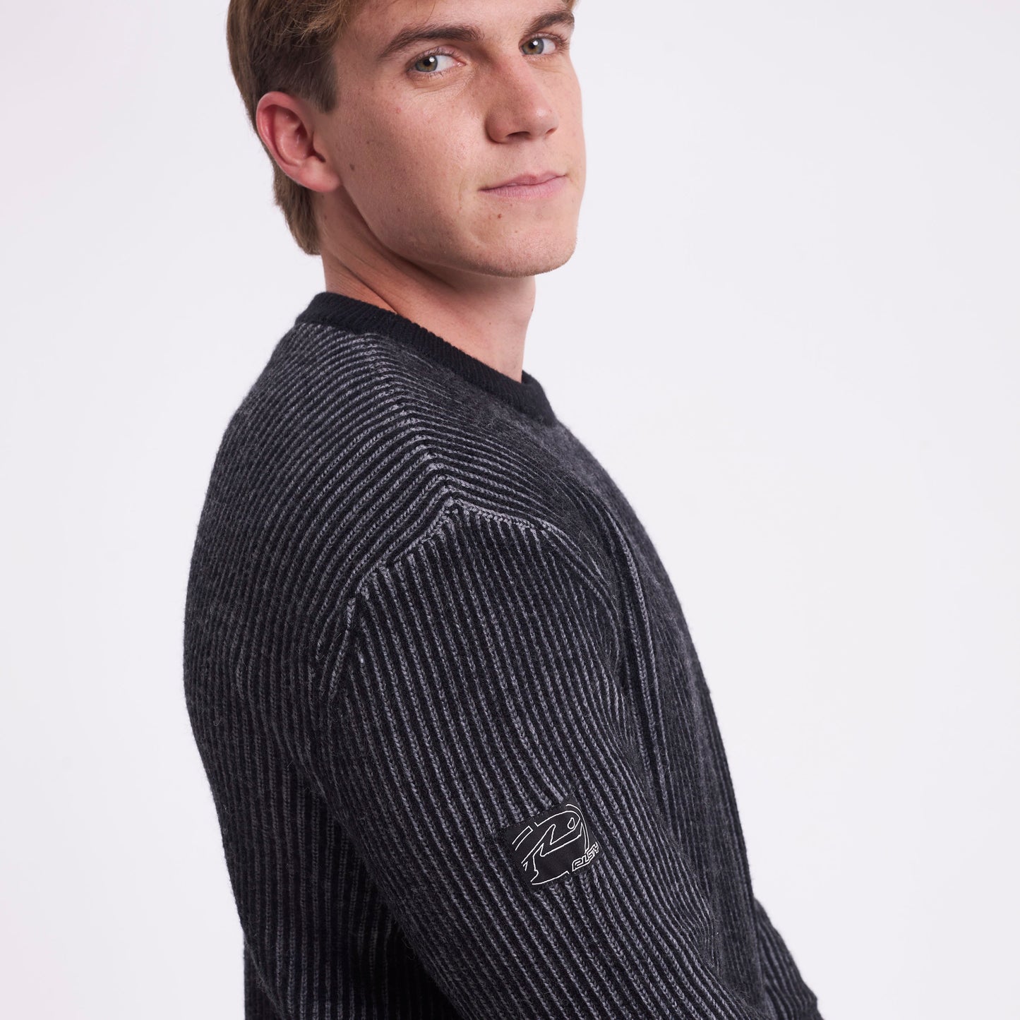 Sweater Rusty Cubes Cord Knit Sweater Black