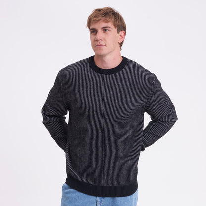 Sweater Rusty Cubes Cord Knit Sweater Black