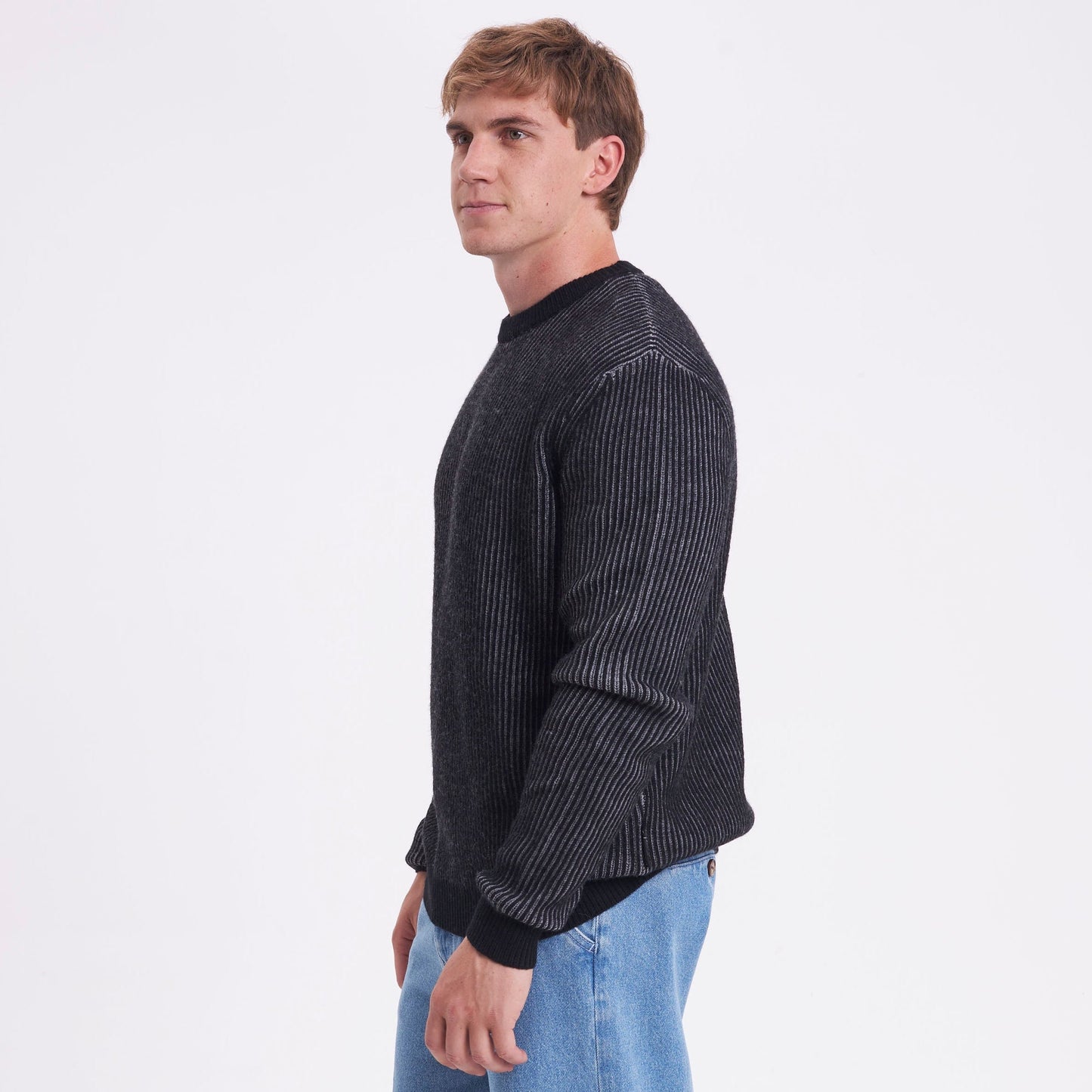 Sweater Rusty Cubes Cord Knit Sweater Black