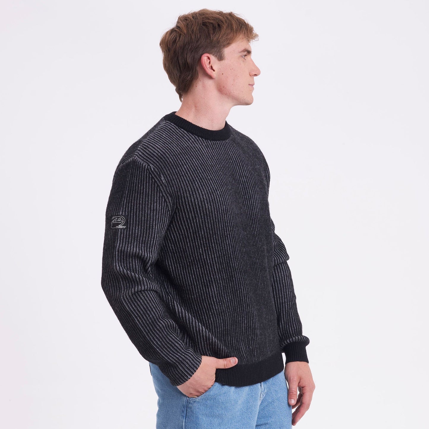 Sweater Rusty Cubes Cord Knit Sweater Black