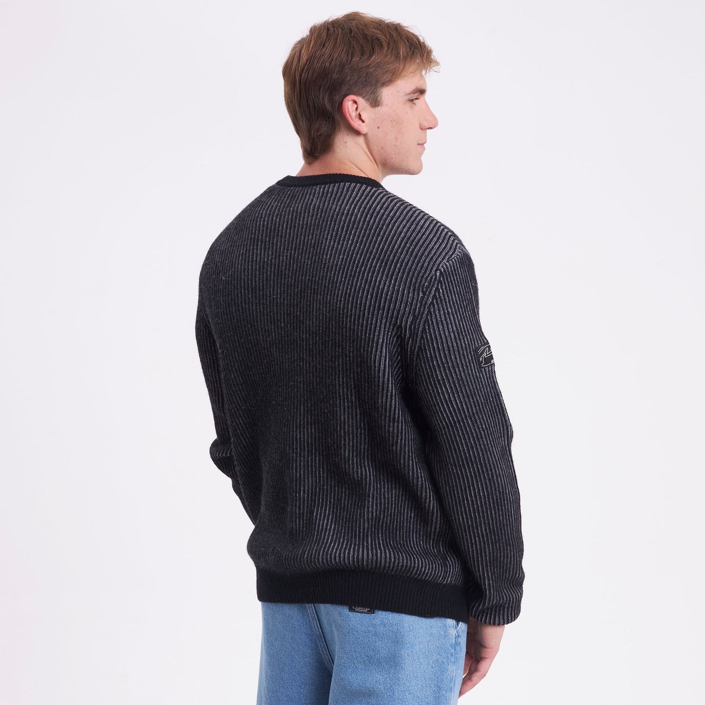 Sweater Rusty Cubes Cord Knit Sweater Black