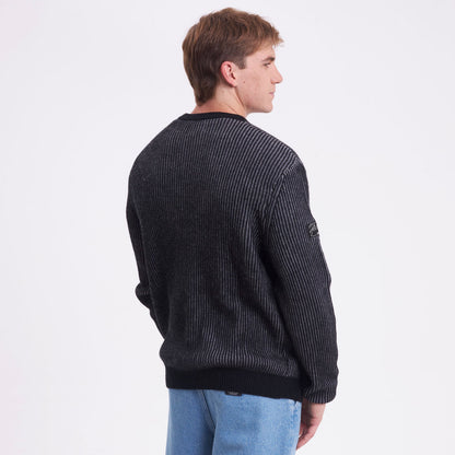 Sweater Rusty Cubes Cord Knit Sweater Black