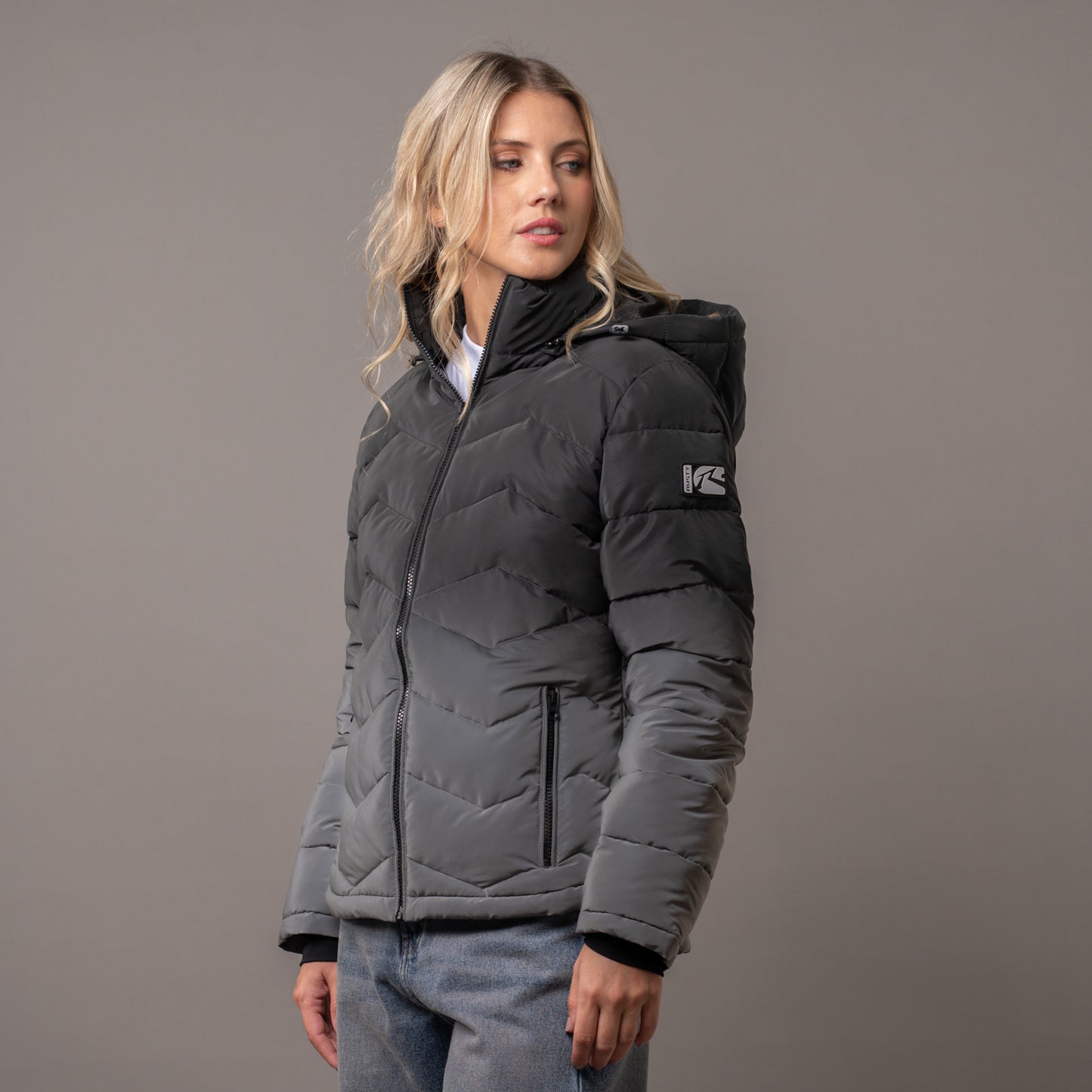 Campera Abrigo Rusty Dance Puffer Coat Ld Grey