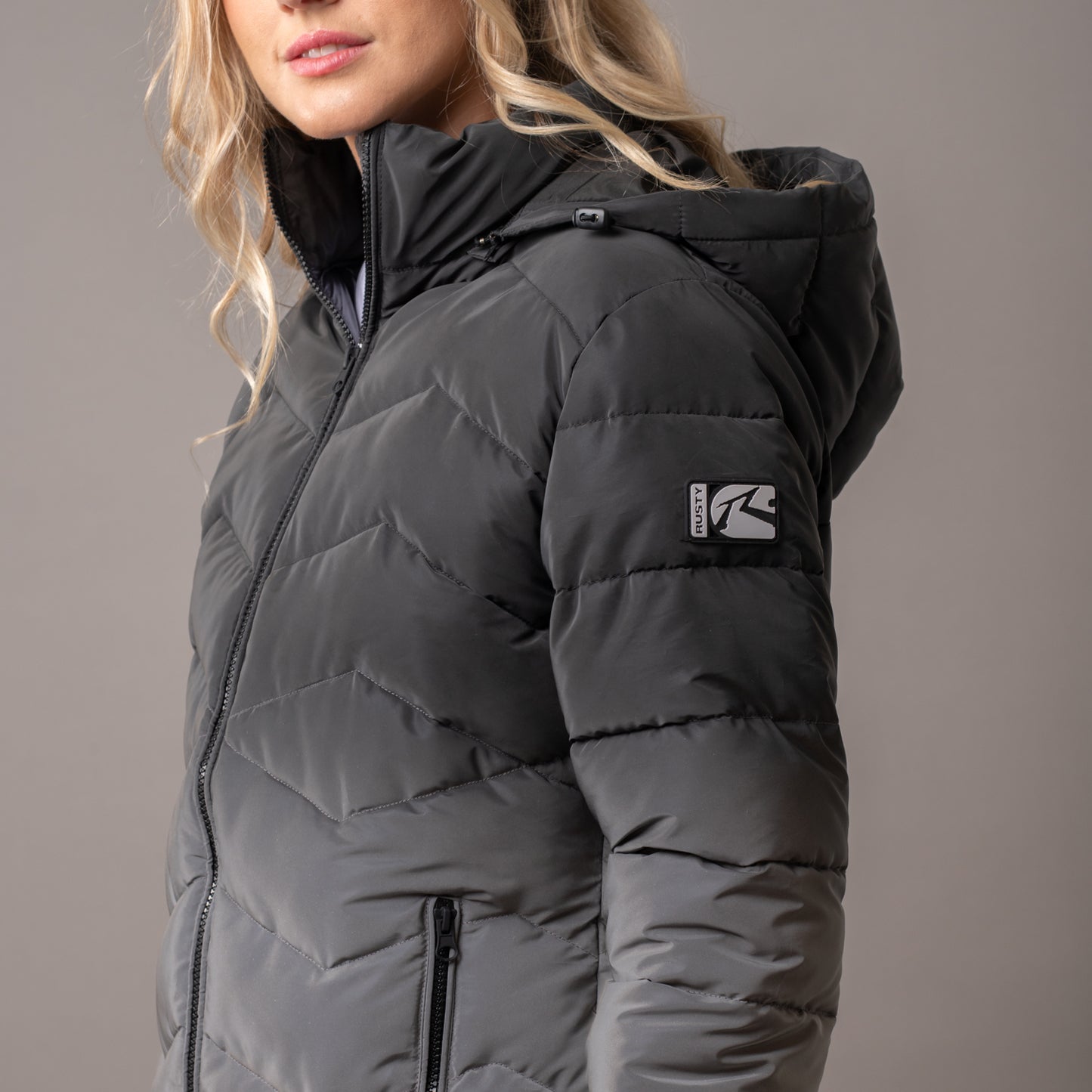 Campera Abrigo Rusty Dance Puffer Coat Ld Grey