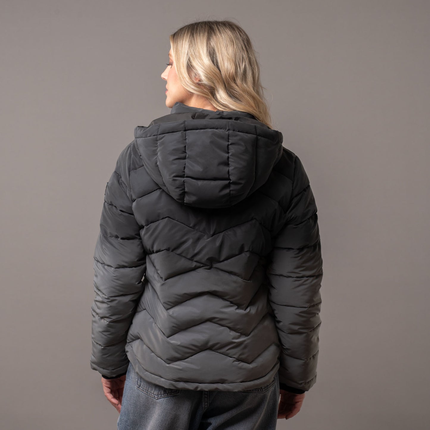 Campera Abrigo Rusty Dance Puffer Coat Ld Grey