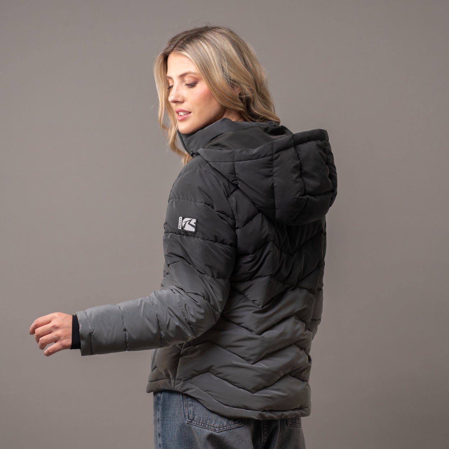 Campera Abrigo Rusty Dance Puffer Coat Ld Grey