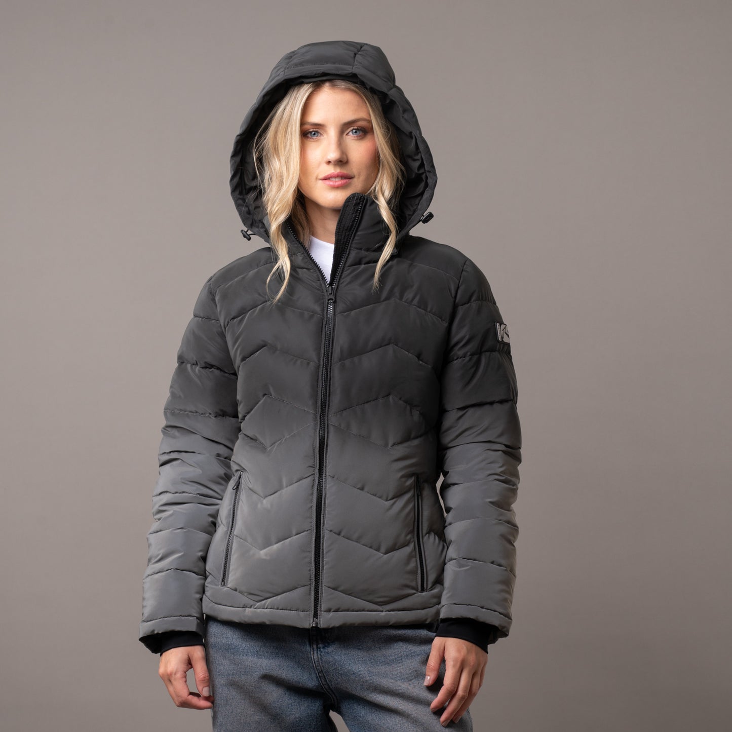 Campera Abrigo Rusty Dance Puffer Coat Ld Grey